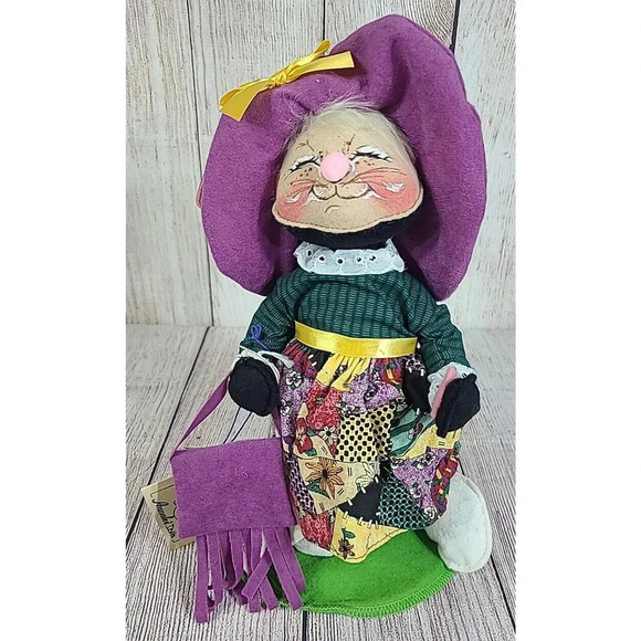 Vintage Annalee Dolls Limited Edition Victoria Bunny Felt Purple Green 10" 1998 - Picture 1 of 10